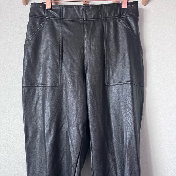 SPANX Black Faux Leather Joggers - Picture 4 of 14